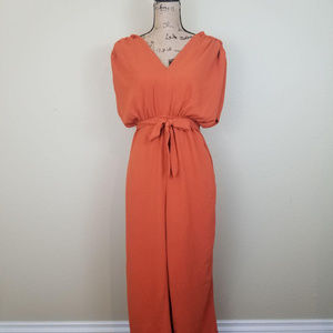 Solid Orange Color Jumpsuit